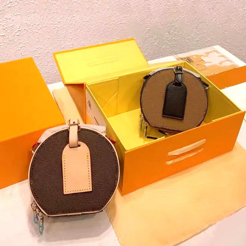 5a kwaliteit echte lederen cosmetische tassen mini -ontwerper handtassen boite chapeau modemerk portemonnee bags29024