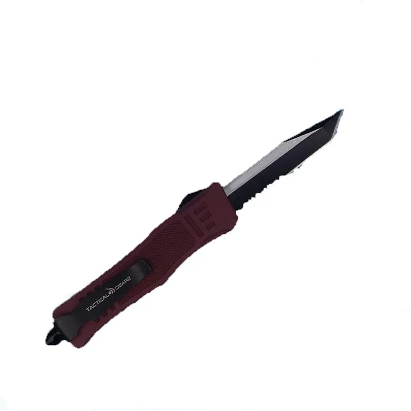 Allvin Carmine Handle 7 Inch Small 616 Auto Tactical Knife 440C Steel Black Blade EDC Pocket Knives204K