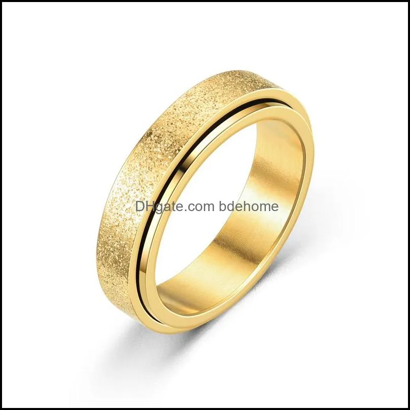 cross-border supply fashion titanium steel ring pearl sand operation jewelry men and women stainless steel ring