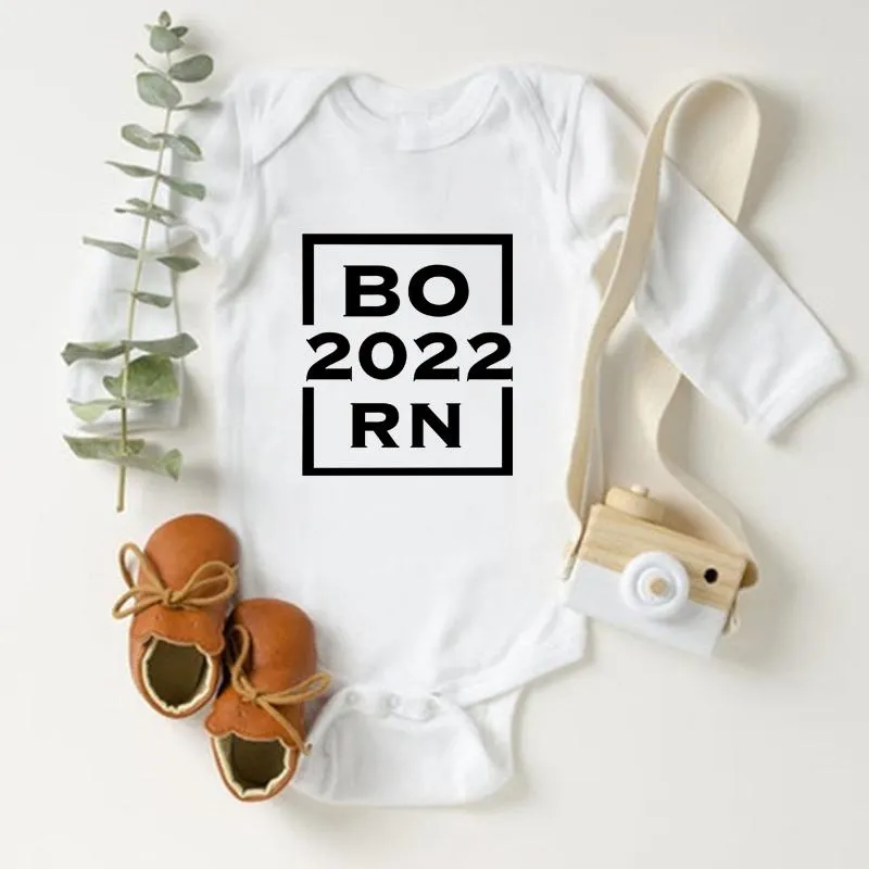 Rompers nati nel 2022 Cotton Body Body Annuncio di gravidanza Annuncio a maniche lunghe Autunno Spring Body Boy Girl Rompersromer