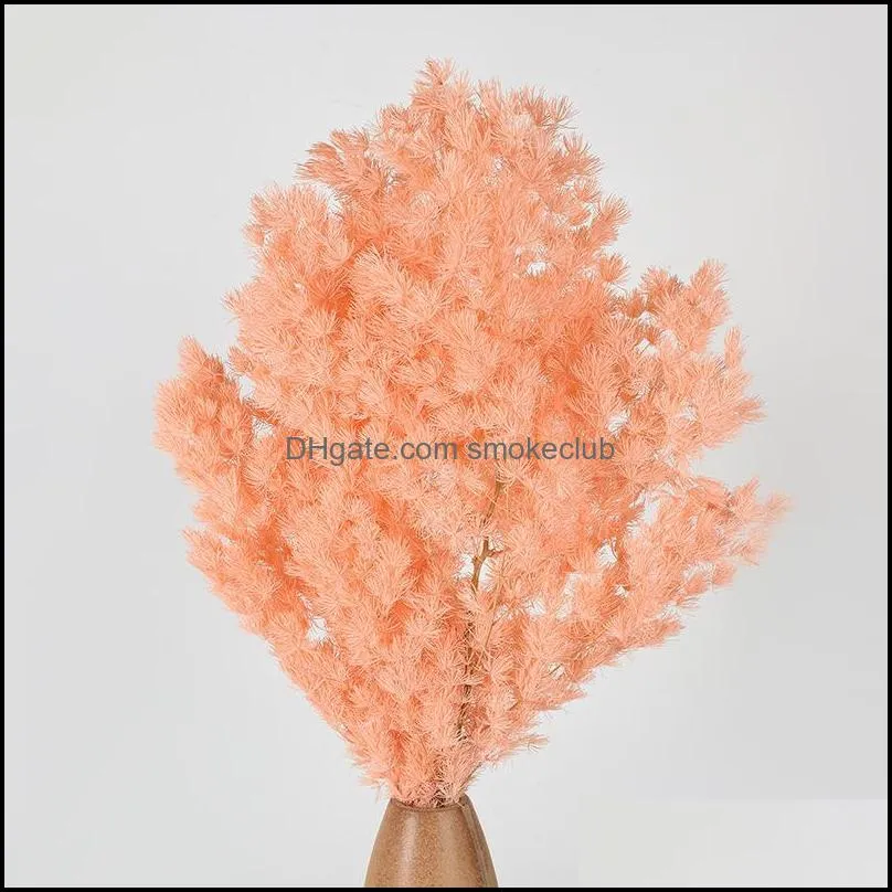 Decorative Flowers & Wreaths 1PCS Pine Natural Dried Bouqet Arrangement In Vase Fake Fluffy For Decoration Wedding Home Decor