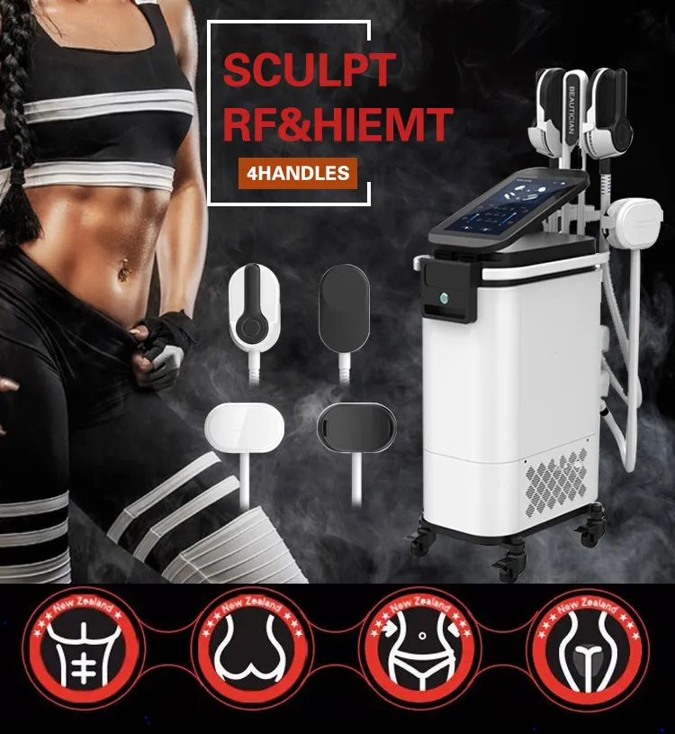 2022 Máquina de adelgazamiento neo de alta potencia EMSLIM 4 MANEJES CON RF EMS Sculpting Muscle Stimulator Hiemt Pérdida de peso Fat Fathing Cody Equipo de belleza Equipo de belleza