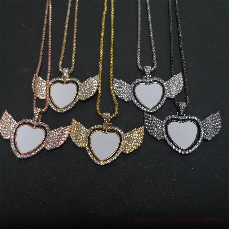 Sublimation Blank Heart Photo Necklaces Pendants Hot Transfer 인쇄 보석 소모품 공장 ​​가격두면 인쇄 할 수 있습니다.