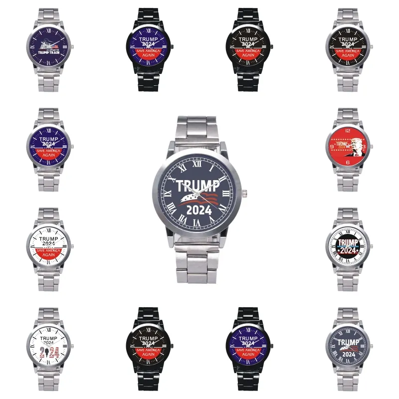 Trump 2024 Wrist Watch Party Favor Donald Retro Men Quartz Watches 6101 Q2