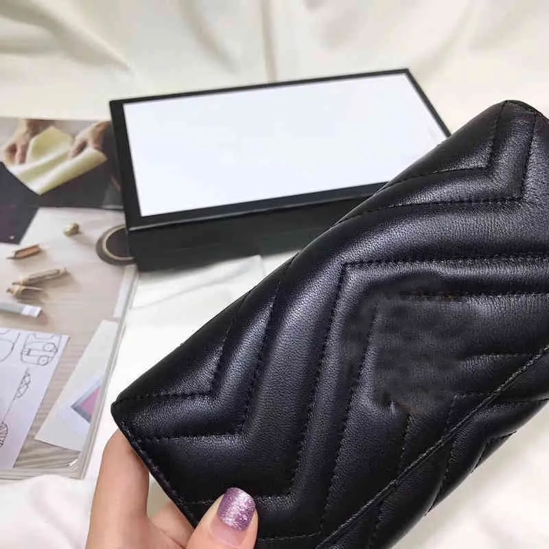Designer-miroir qualité longue pochette Zip portefeuille en cuir véritable porte-monnaie dame populaire téléphone sac 220719