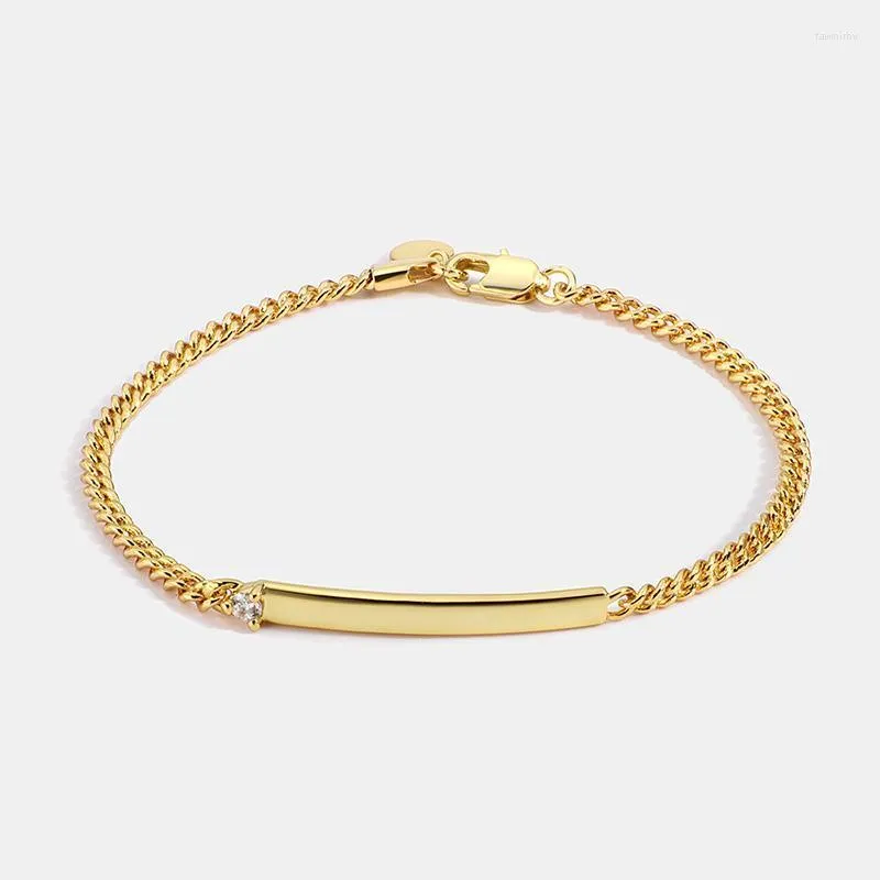 Link Cadeia Gold Color Cuban Bracelet for Women Moda Menina Estudante Jóia Namorada Casal Casal Fawn22