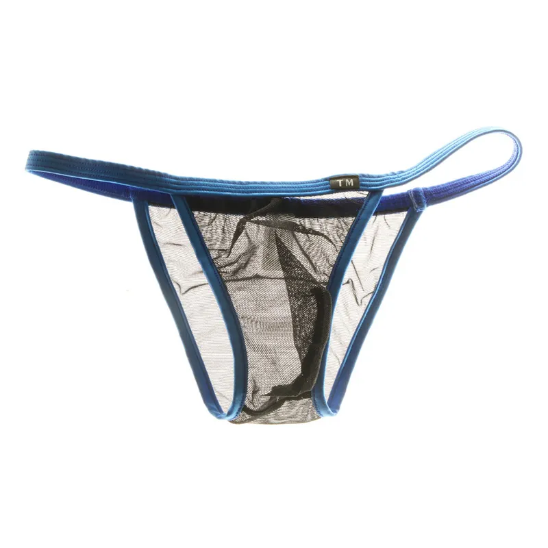 Slip hommes Sexy sous-vêtements Bikini Nylon Shorts Gay hommes string t-back Jockstrap string tongs érotique Lingerie caleçon