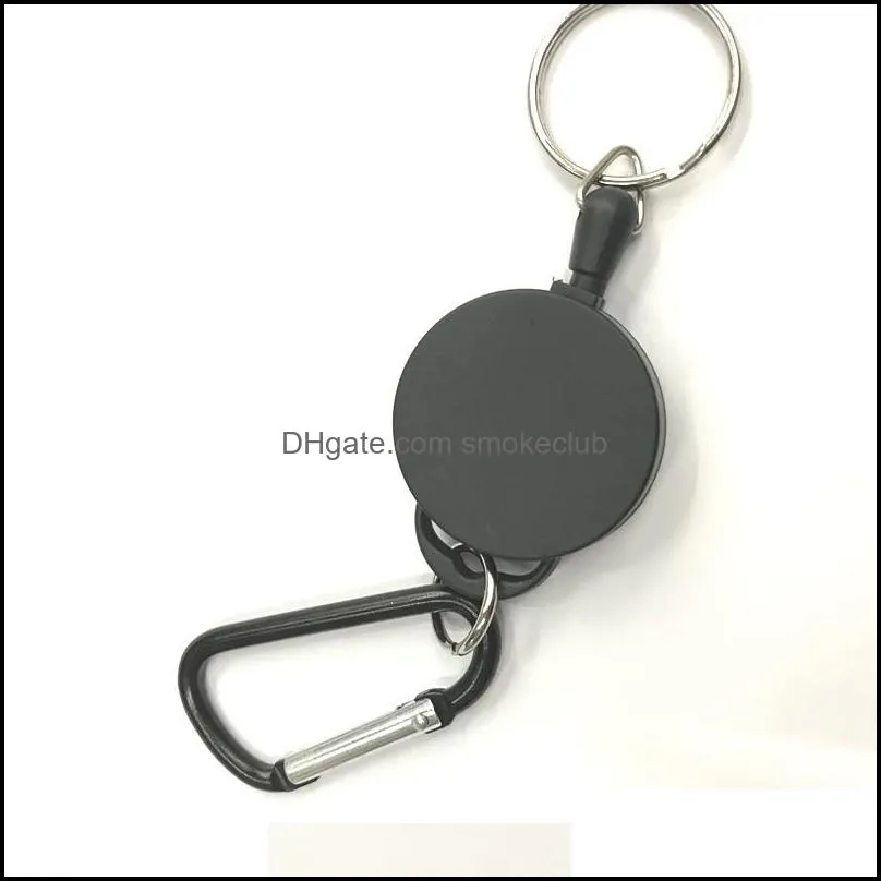 Household Sundries Retractable Keyring Extendable Metal Wire 60cm Keychain Clip Pull Key Ring Anti Lost ID Card Holder Key Chain 15 N2