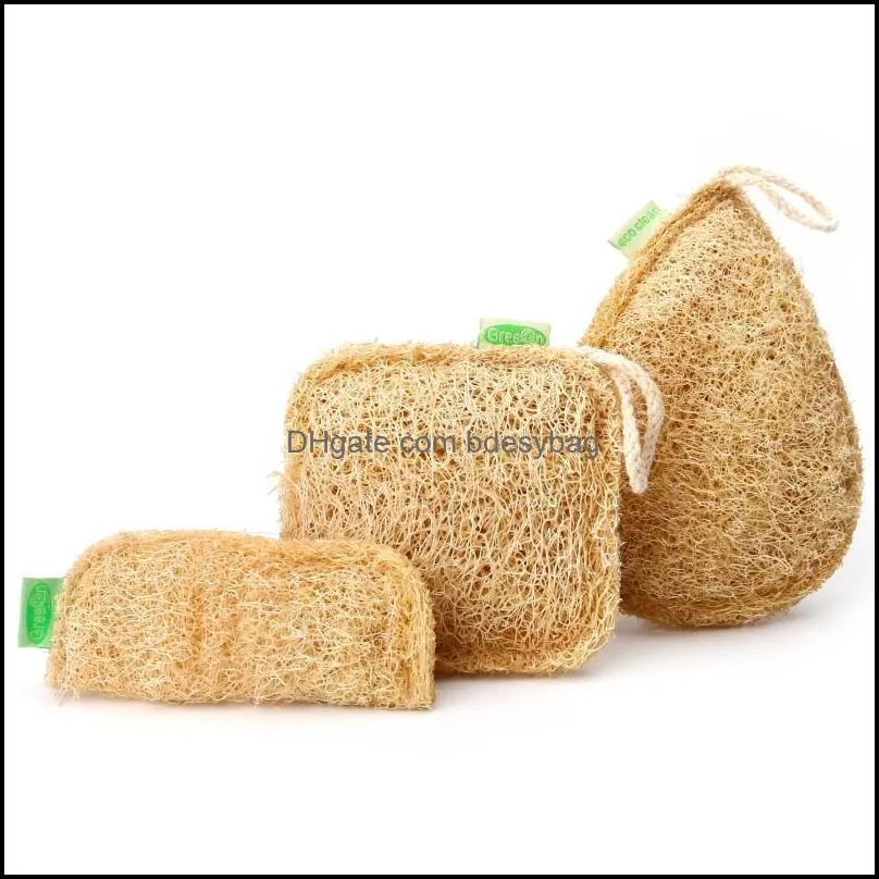 3pcs/set ecological reusable kitchen sponge new pure handmade multilayer natural loofah scrubber anti-oil dish cleaning brush