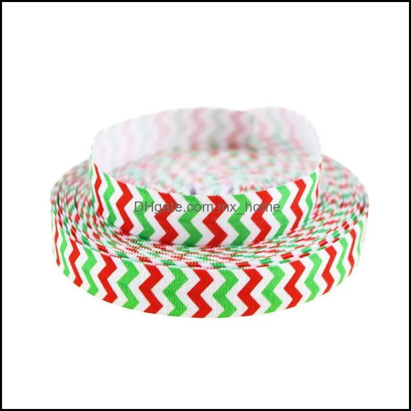 Christmas designs FOE Ribbon Fold Over Elastic For hair ties accessories welcome custom design