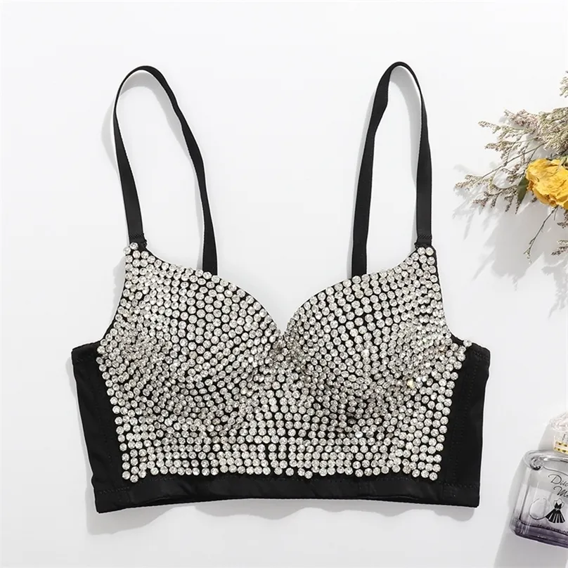 Sexy Corset Top Bustier Crop Rave Outfit Festival Ropa Mujer Silver Glitter s para Mujer Verano 220318