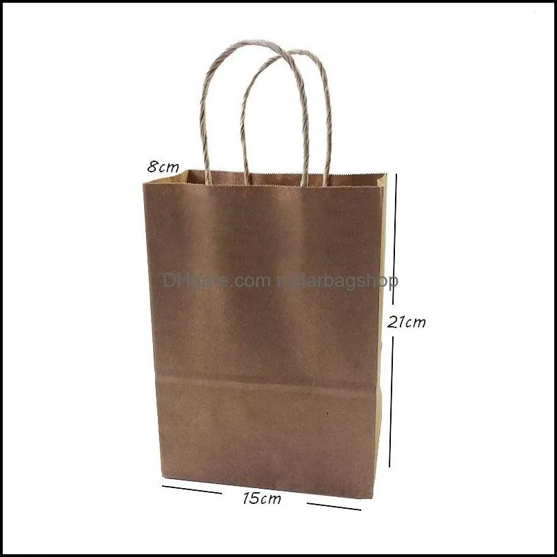 gift wrap recyclable bag with handle fashion clothing shoes shop size 8 cow leather 10pcs / batch kraft paper baggift