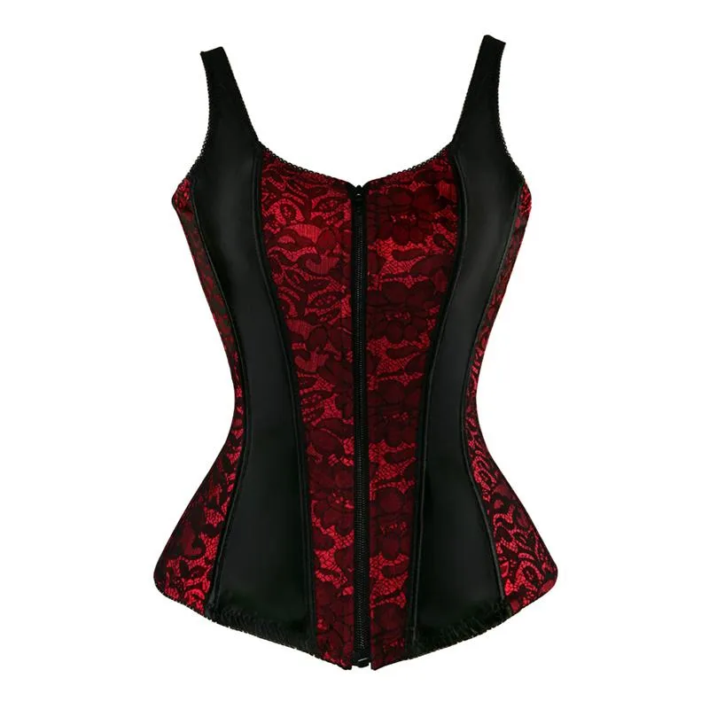 Bustiers & Corsets Overbust Corset Top With Straps Jacquard Bustier Zipper  Plus Size For Women Dress Skirt Black Red Pink Purple From 11,99 €