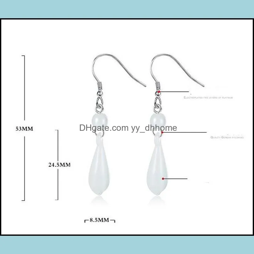 S925 Sterling Silver Earrings Crystal Glass Dangle Earring Bridal Wedding Jewelry Wholesale