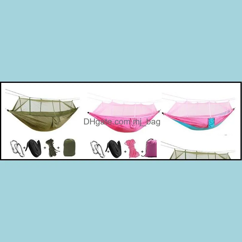 parachute hammock outdoor mosquito net hammocks 2 persons hanging bed camping hunting garden swings 12 colors optional