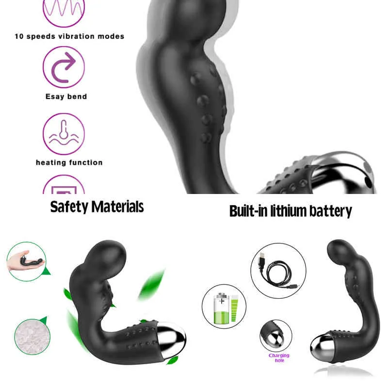 NXY Vibratory wtyka anal vibratrio para homens e mulheres, prstata Massageadora com 10 szacunki de wtyce silikon, brinquedo seksualny 220414
