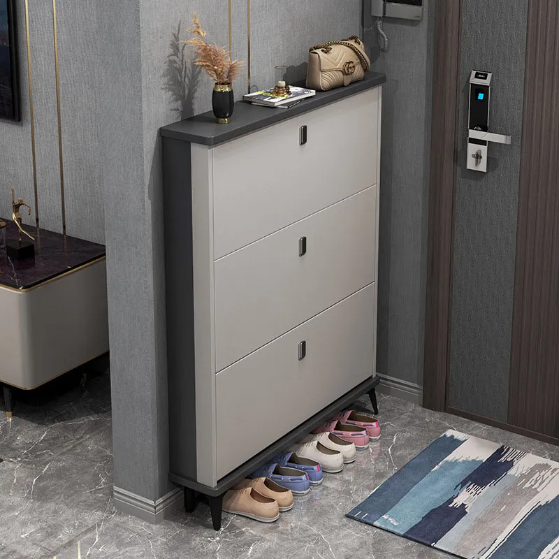 Furniture Italian-style ultra-thin shoe cabinet home door large-capacity tipping bucket porch cabinet simple modern storage rack