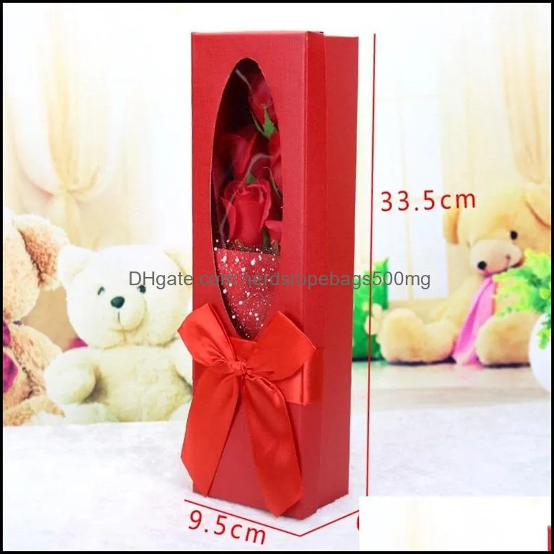 Artificial Soap Roses Flowers With Little Cute Teddy Delicate Boxed Five Immortal Flower Or Three Flowers 8 8hr F R