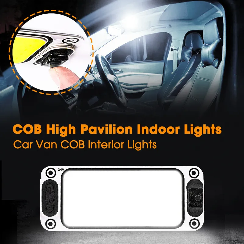 12V 24V 54 LED Car Interior Reading Light Lamp Strip with Switch Control Lights for Van Lorry Truck Camper Caravan Camping Boat