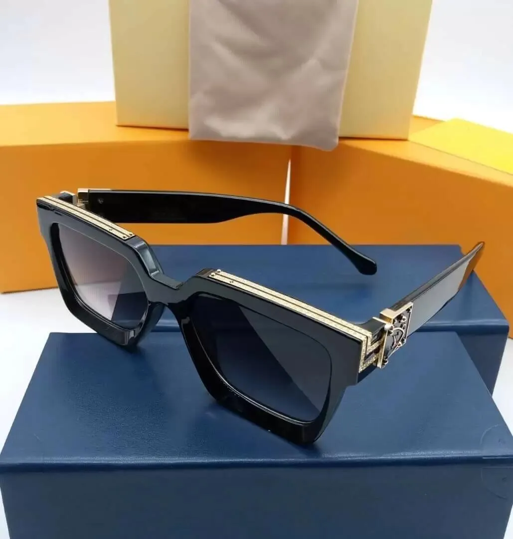 Designer Lou Vut Luxury Luxury Cool Sunglasses Millionaires Designer vintage Full Frame para homens Gold brilhante o vender o top 96006 com caixa original