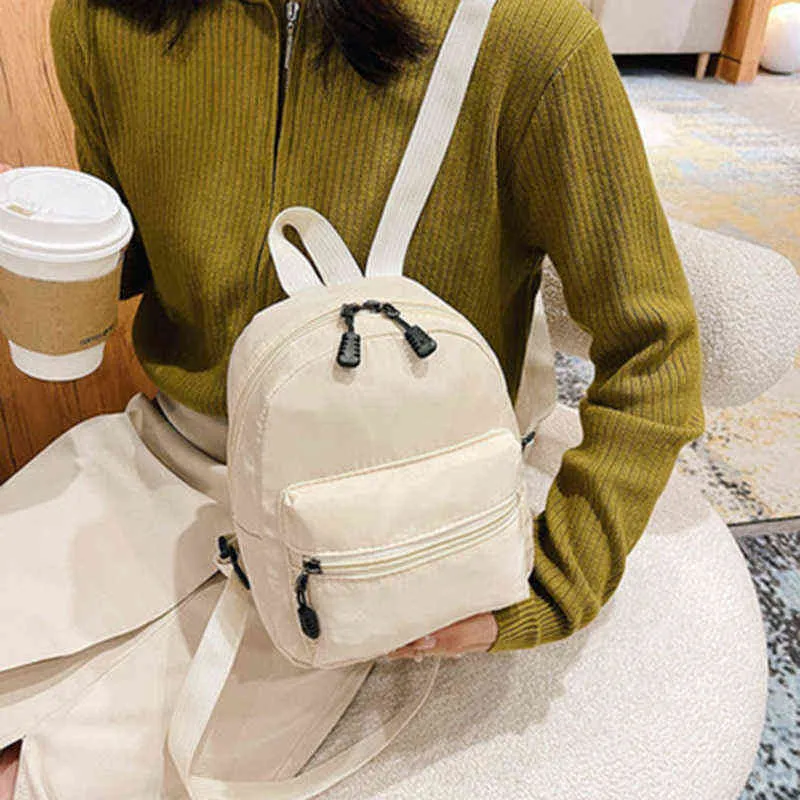 Trendy Mini White Nylon Backpack For Teen Girls Small Backpacks