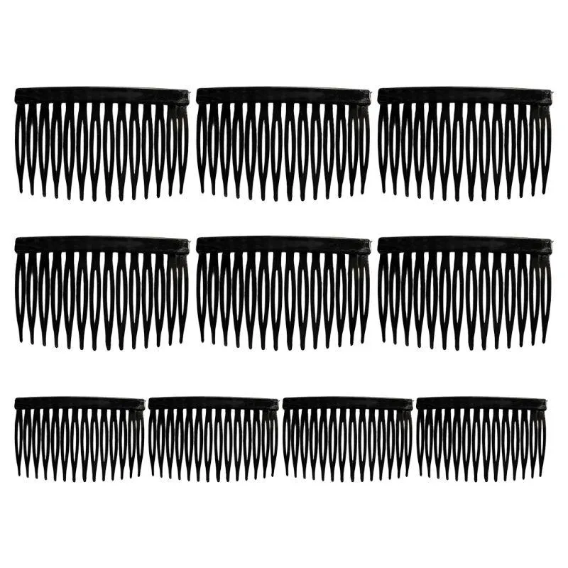Copricapi PCS/Set Bride Tiara Veil Comb Plastic Black White Fork Combs