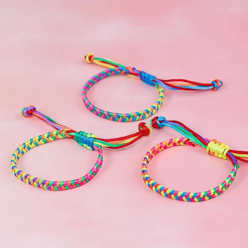 Beaded Strands JL Handmade Woven Colorful Lucky Adjustable Couples Bracelet Tibetan Buddhist For Unisex Fawn22