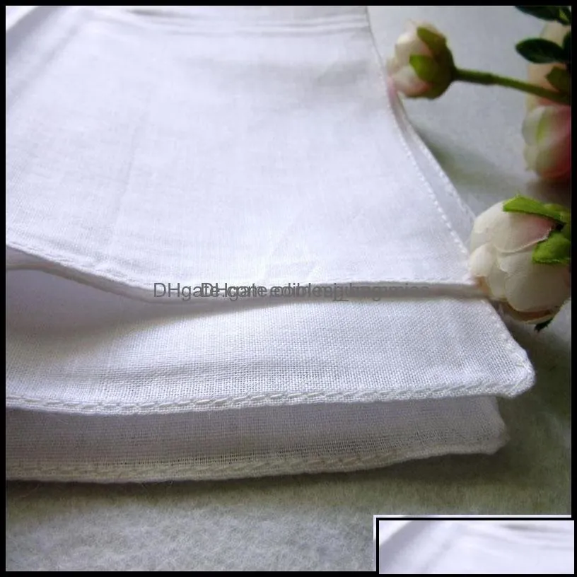 Handkerchief Home Textiles Garden Wholesale White Handkerchief Pure Color Small Square Cotton Sweat Towel Plain Drop Delivery 2021