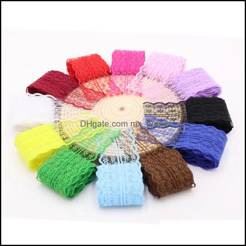 colorful gift package lace ribbons 2m gift wrap 4.5cm wide lace ribbon tape trim fabric diy embroidered net cord customizable vt0433