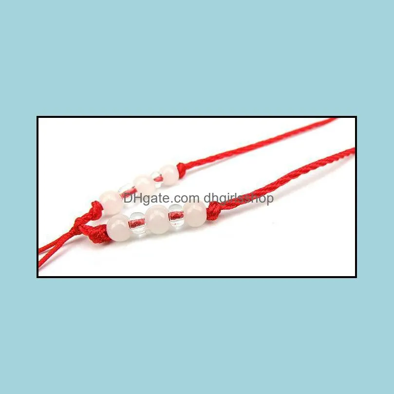 charm bracelet handmade longevity 8 beads decorative best wish red string lucky bracelet