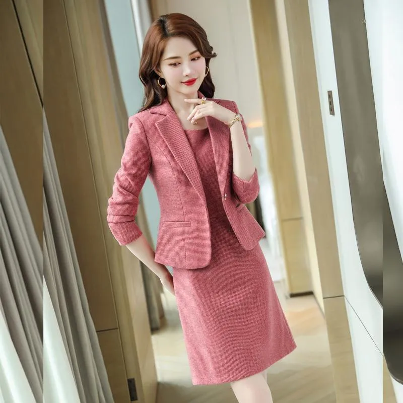 Abiti da lavoro disegni uniformi formali blazer set per donne abiti da lavoro con abiti e giacche cappotto signore ol stili più dimensioni