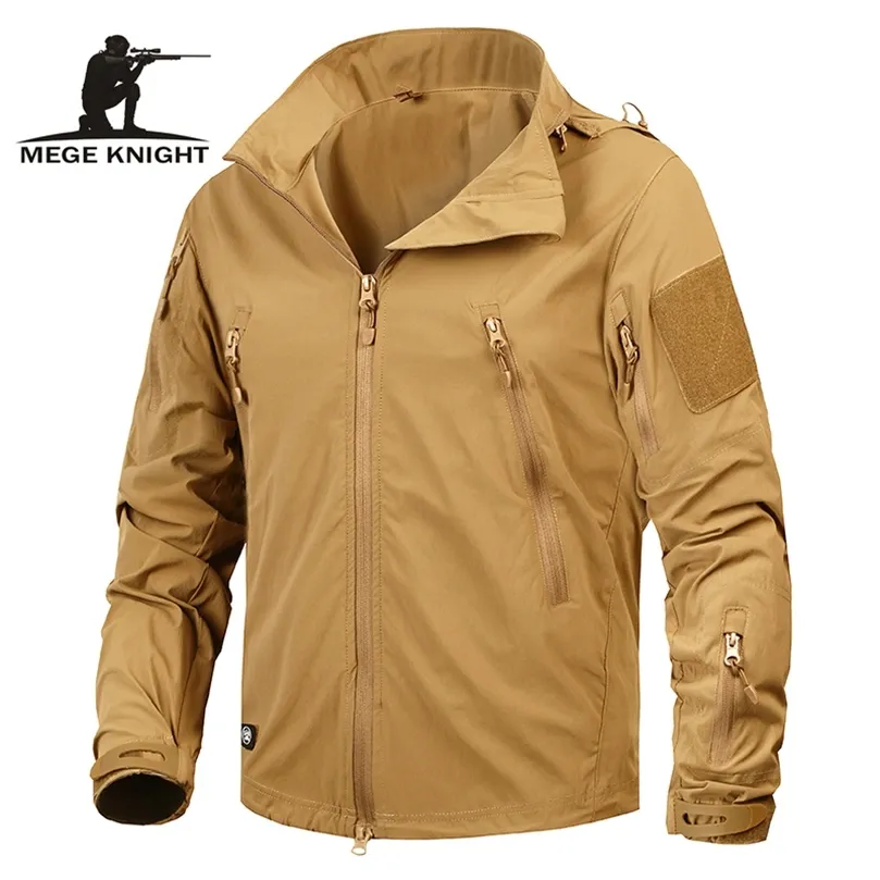 Abbigliamento di marca Mege Autunno Giacca da uomo Cappotto Abbigliamento militare Capispalla tattico US Army Giacca a vento leggera in nylon traspirante 220808