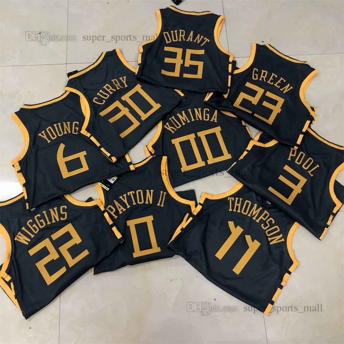 Camisas de basquete impresso 30 Stephen 11 Klay Curry Thompson 22 Andrew 23 Draymond Wiggins Green 00 Jonathan 3 Poole Kuminga 0 Donte 6 Jersey Young DiVincenzo