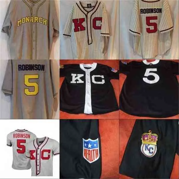 Xflsp # 5 Jackie Robinson Kansas City Monarchs Negro League Jersey 100% Cousu Maillots De Baseball Personnalisés N'importe Quel Nom N'importe Quel Nombre S-XXXL