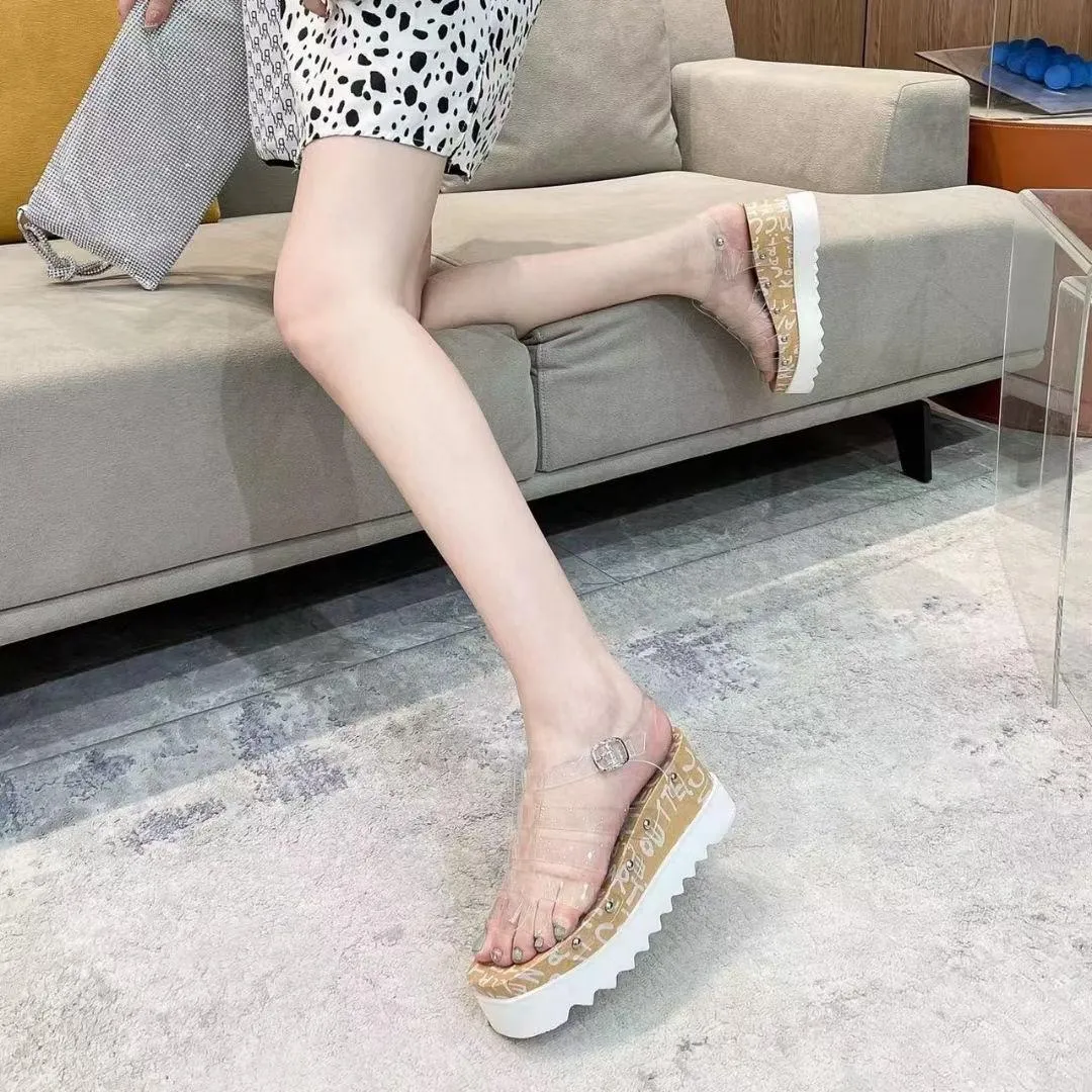 サンダル・ミュール STELLA MCCARTNEY WEDGE SANDALS Stella Mccartney Women Ed Curtis Transparent Elyse Sandals