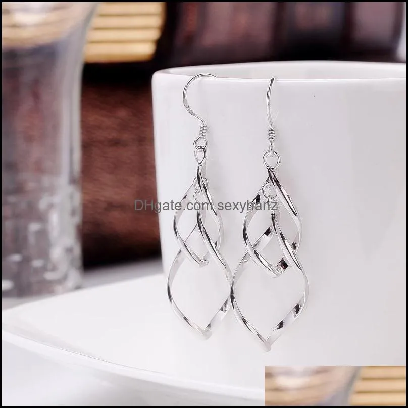 top grade silver earrings hot sale drop dangle & chandelier earrings for women girl wedding party fashion jewelry wholesale - 0048wh