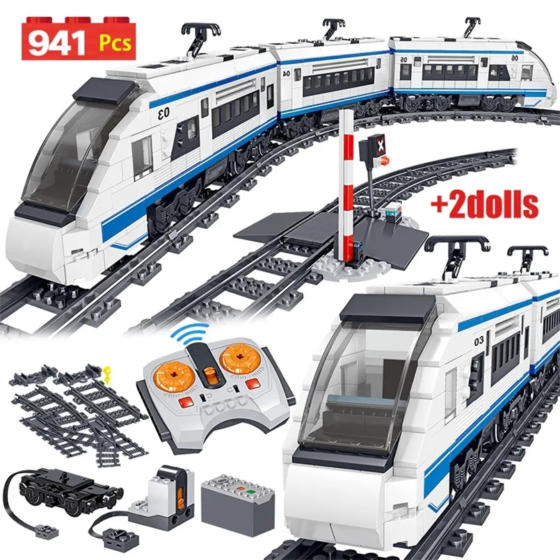 941PCS City Electric Harmony Rail Pilot Control Bloks Bloków pociągu Track RC Cegla dla chłopca 220715