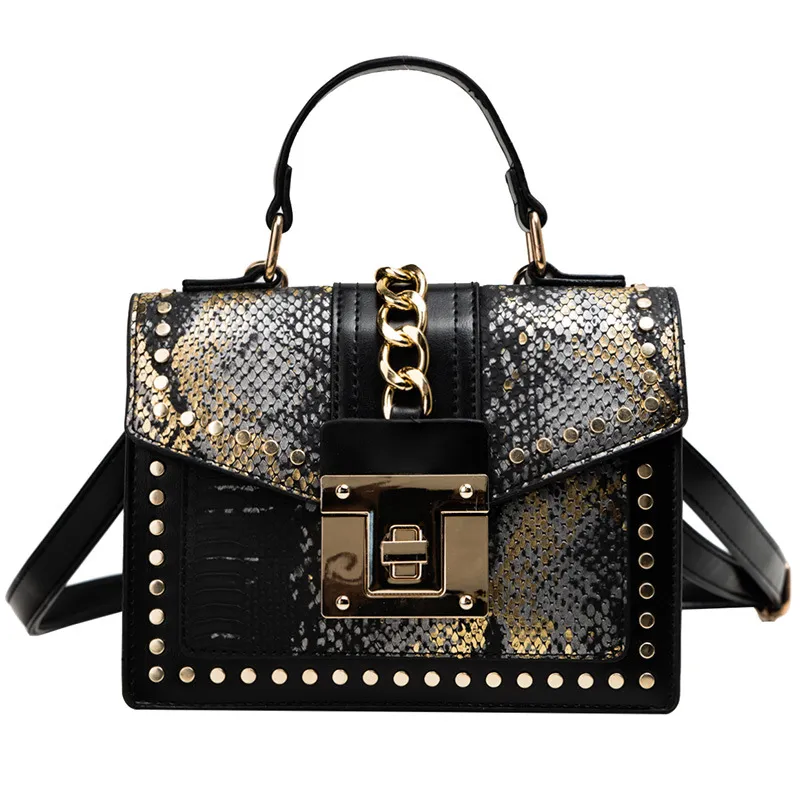 PU skórzane torebki moda torba mini kwadratowa torebka na ramię serpentynowa torba zakupowa luksusowe designerskie torby