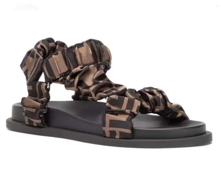 Женщины роскошь дизайнеры сандалии тапочки моды летние девочки пляжные женские сандалические слайды шлепанцы.