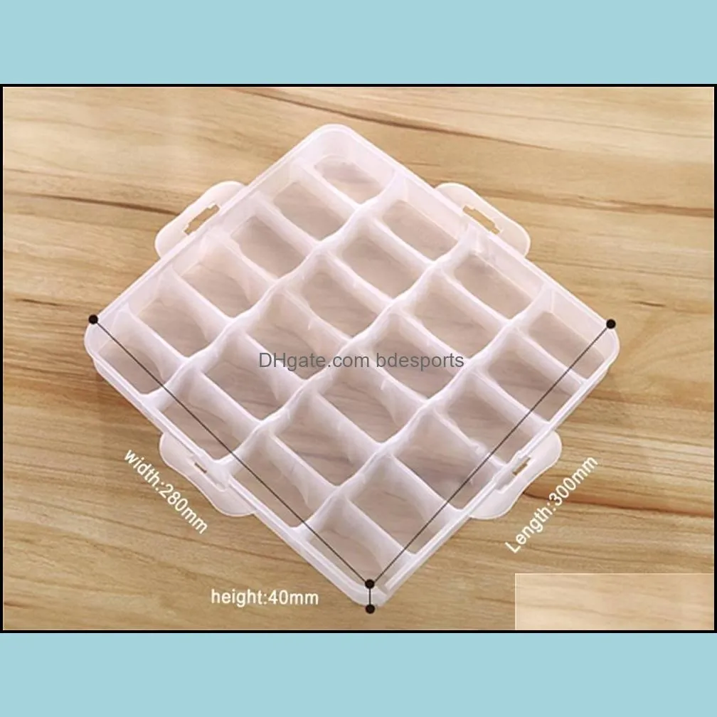4 layers 24 Grids Portable Dumpling storage Box refrigerator Food  Keeping Container Holder Organizer kitchen accessories