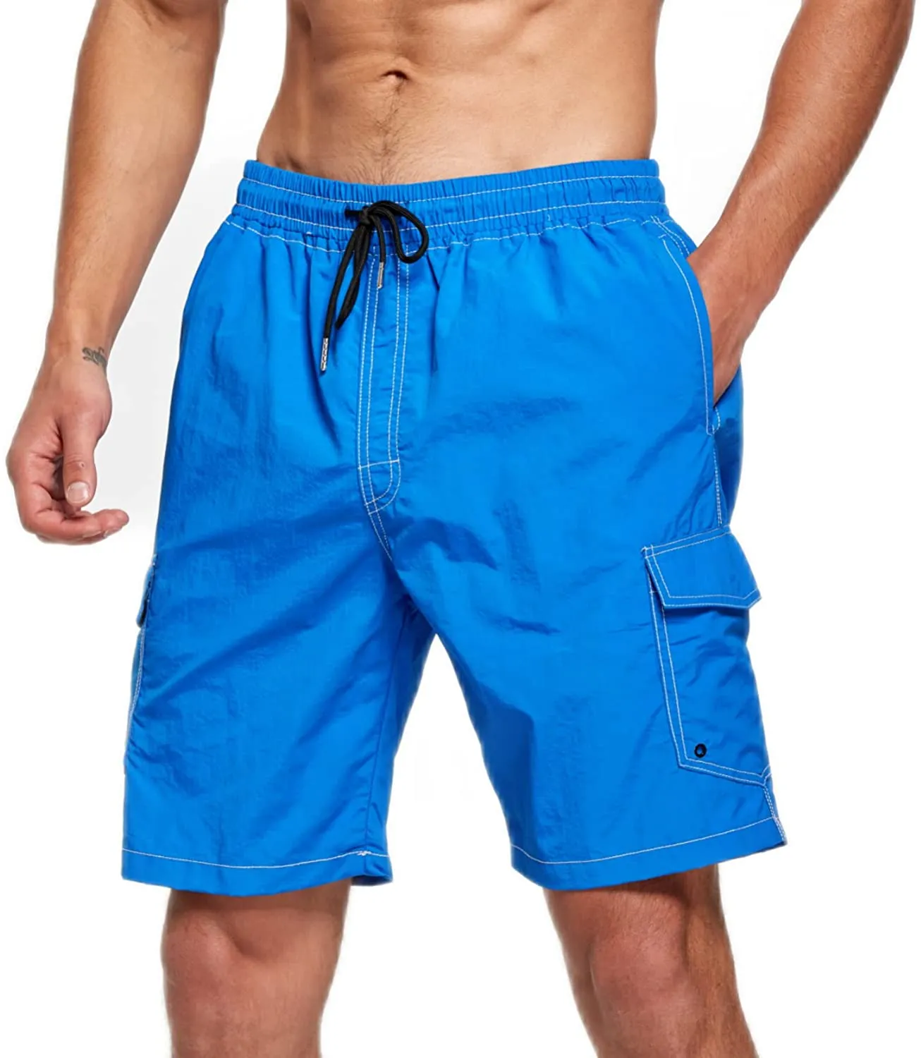 Mens calma de banho calma de banho rápido shorts de praia de verão de verão shorts com bolsos