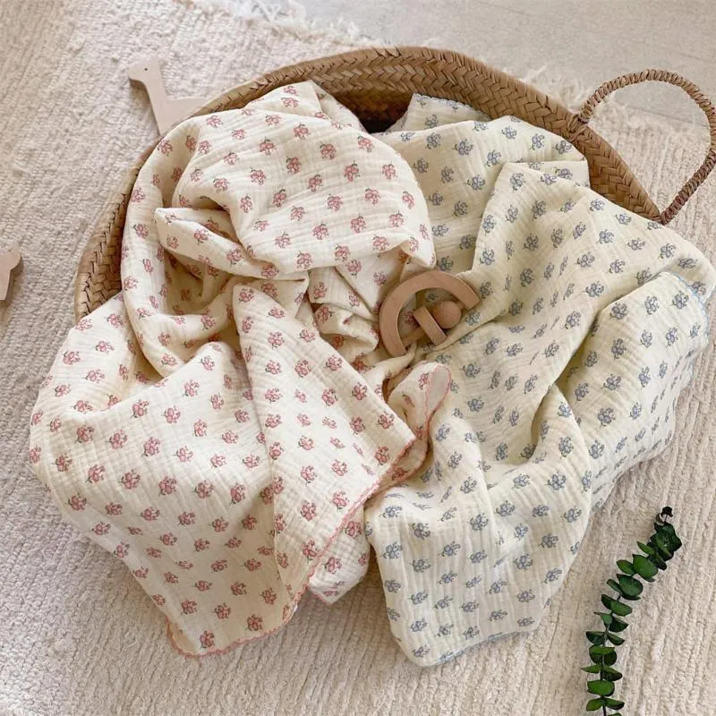 Dekens Swaddling zomer babydeken geboren thermische zachte winter bloemen beddengoed set katoen quilt baby swaddle wrapblankets