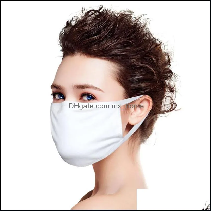 DHL 160 pcs Organic Labs Face PM2.5 white Masks with Breathing 100% Cotton Washable Reusable Cloth Protection from Dust Pollen Pet