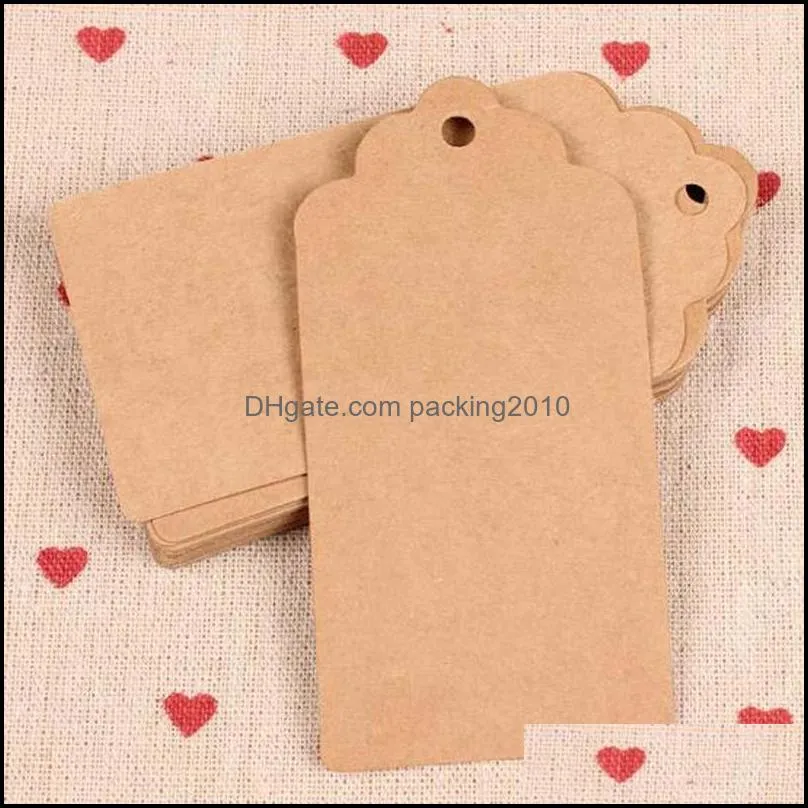 Kraft Paper Tags Head Label Luggage Wedding Party Note DIY Blank Price Hang tag Kraft Gift Hang Tag