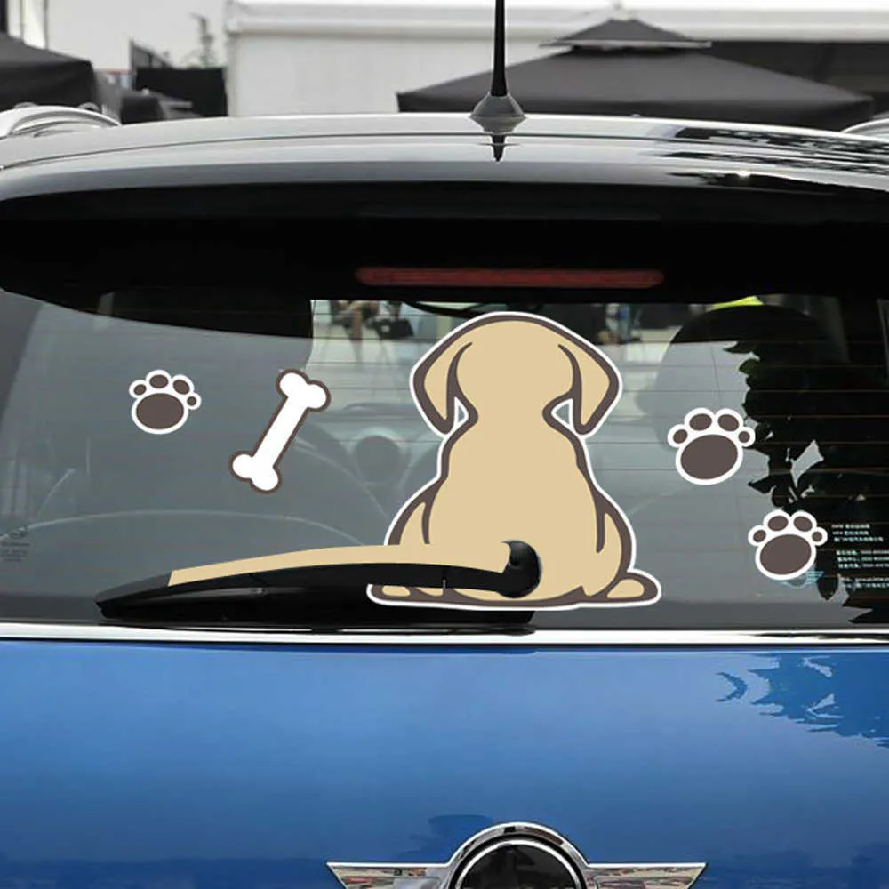 Car-styling reflekterande torkare dekal Flytta hundens svans bil klistermärke tillbehör till Ford Focus Fiesta Volkswagen Golf