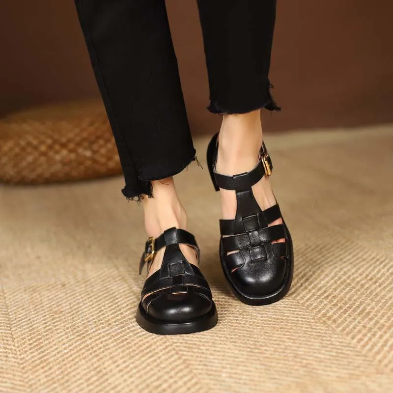 Schoenen Sandalen Met Lint Om Je Been Buckled Sandals: Echt