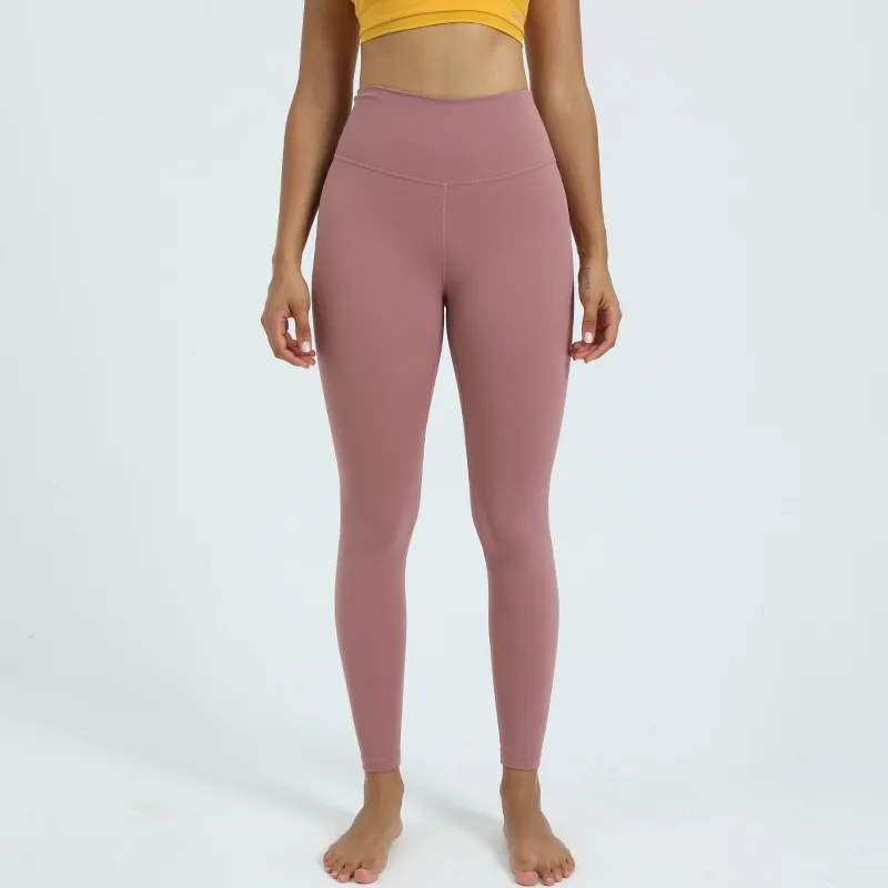 women Yoga Pants classic print naked peach hip high waist fitness pants sport lift tight nine Leggings 28
