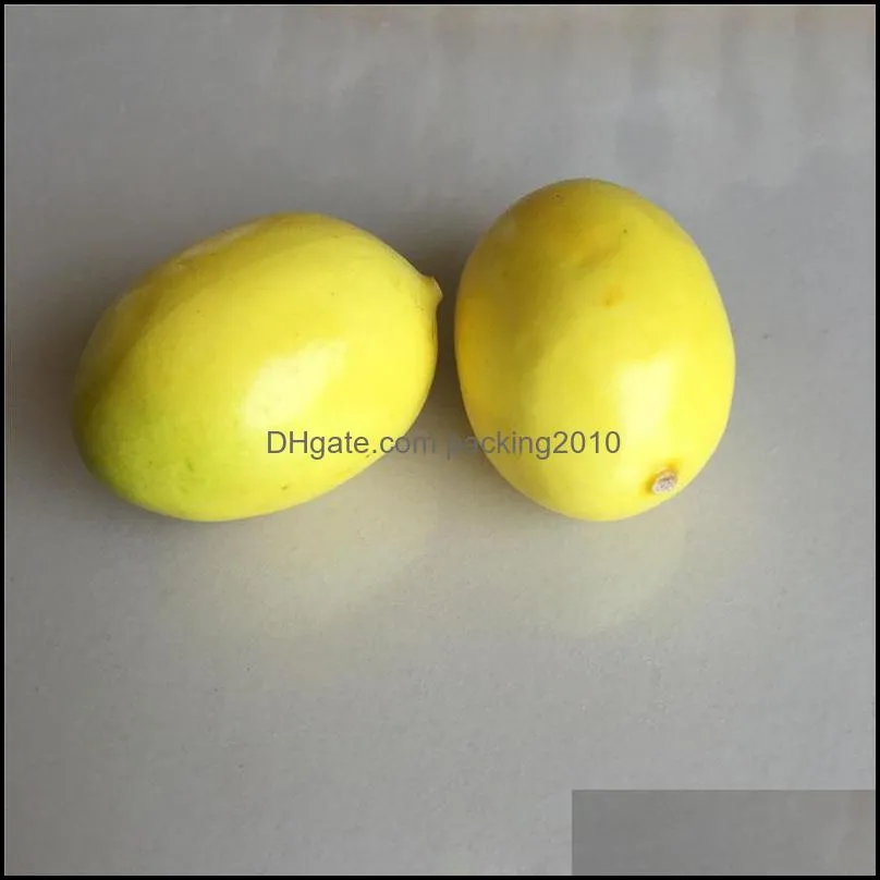 Mini Yellow Artificial Faux Lemon Simulation Plastic Fruits Living Room Kitchen Home Decoration Table Decorative Ornament ZA2603