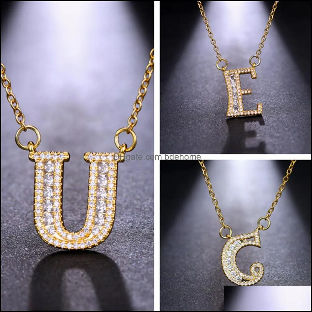 wholesale fashion diamond initial necklace crystal rhinestone initial necklace