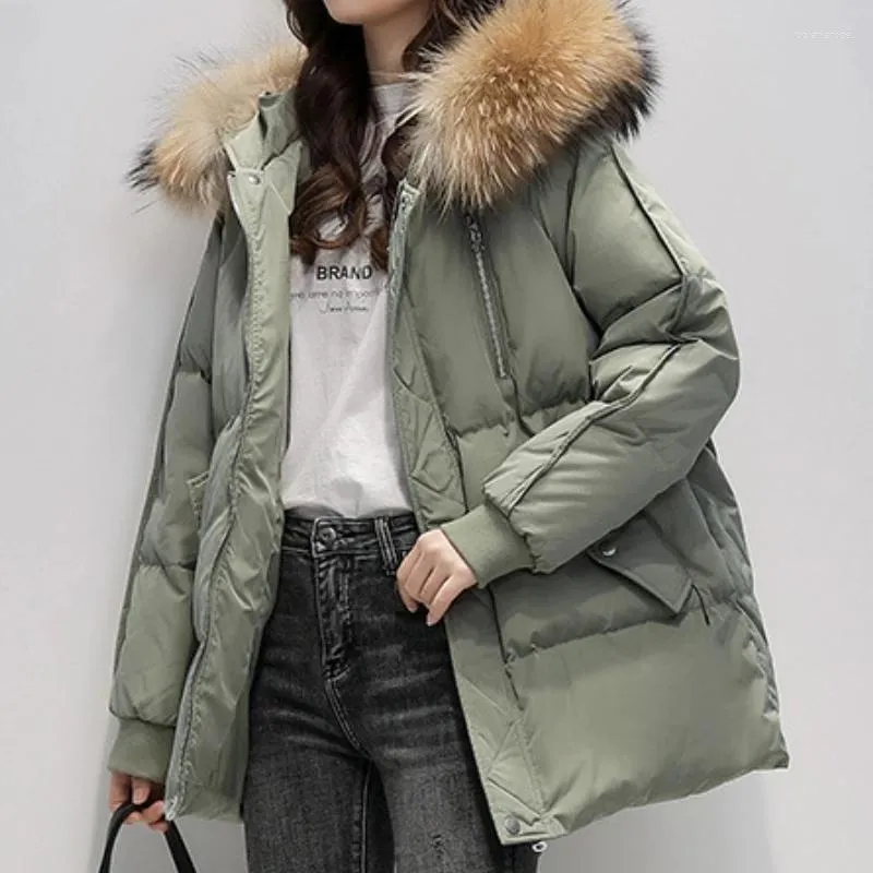 Parkas de plumón para mujer, chaqueta de invierno para mujer, chaquetas gruesas informales sólidas con capucha de gran tamaño, abrigo acolchado de manga larga coreano, casaco femenino Luci2